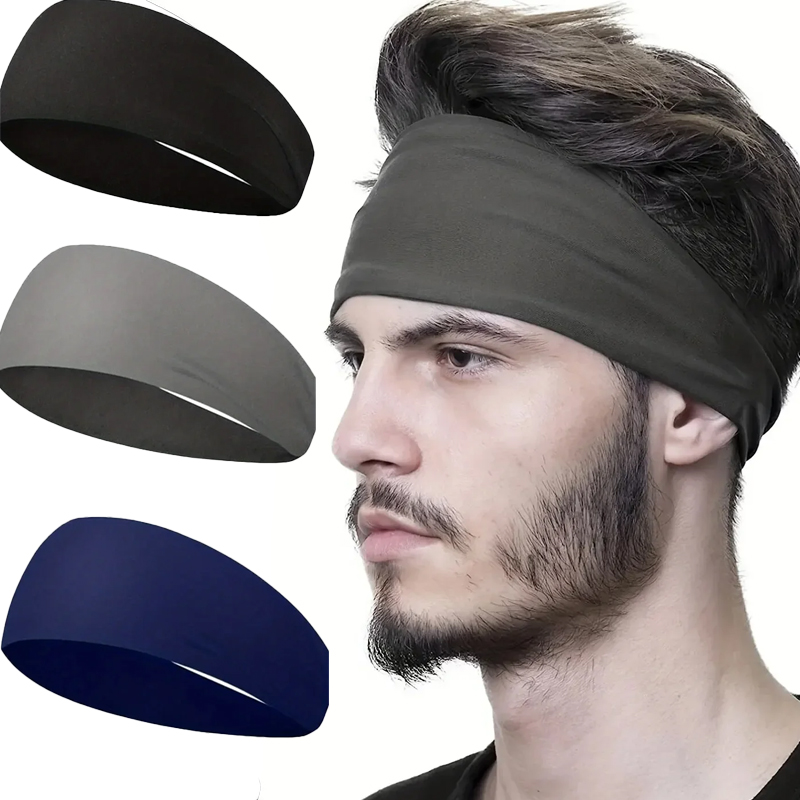 Breathable Sports Headband Sweatband Stretch Elastic Gym Fitness Running Yoga Men Women Headwrap Quick-dry Absorbent Hair Bands