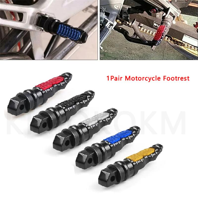 1 Pair Motorcycle Footrest Rear Passenger Foot Pegs General Aluminum Alloy CNC For Motorcycle Modification Repair Accessories