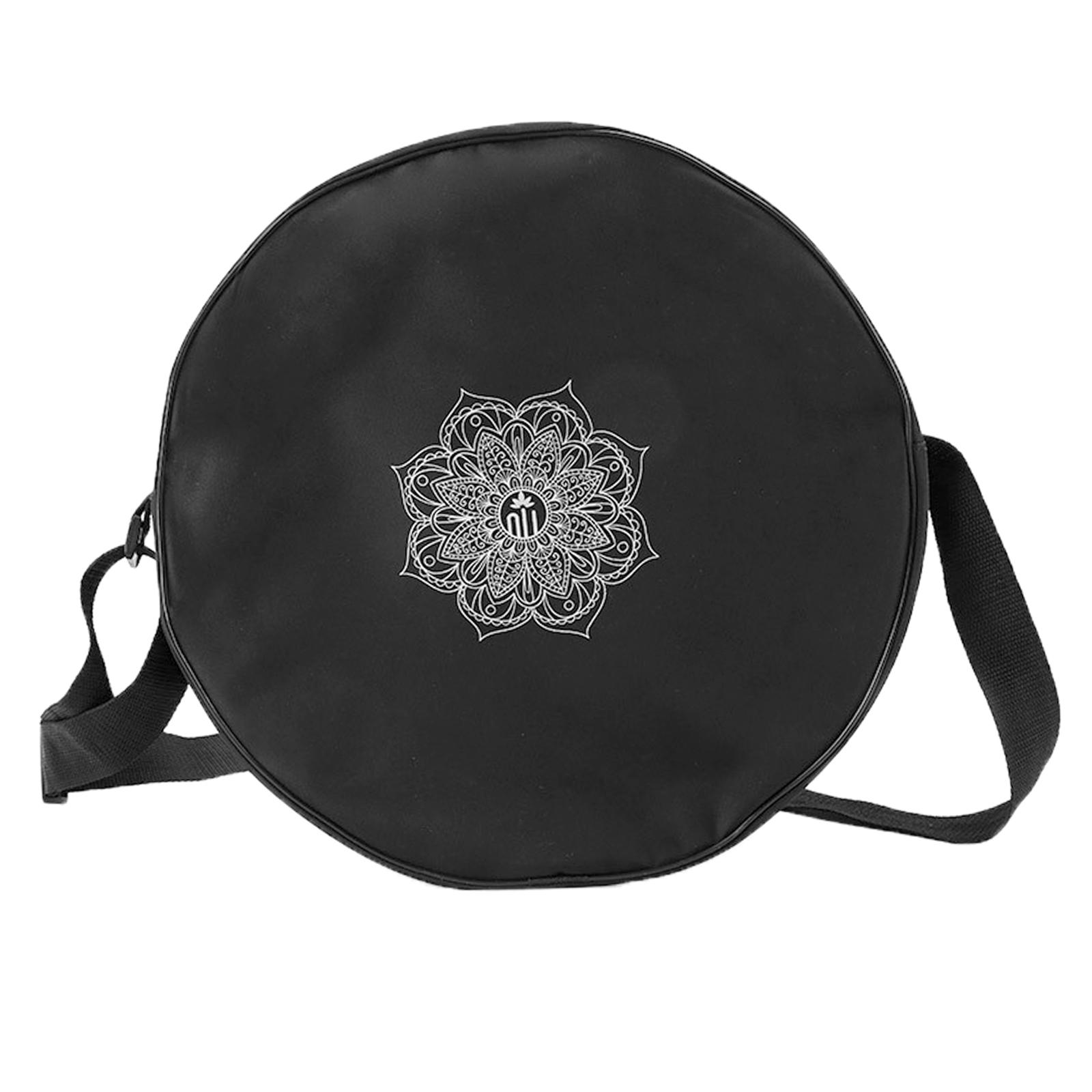 OUMERY Yoga Wheel Bag Nylon Black Mandala Flower 36x14cm Yoga Circle Bag for Yoga Wheel Large Capacity