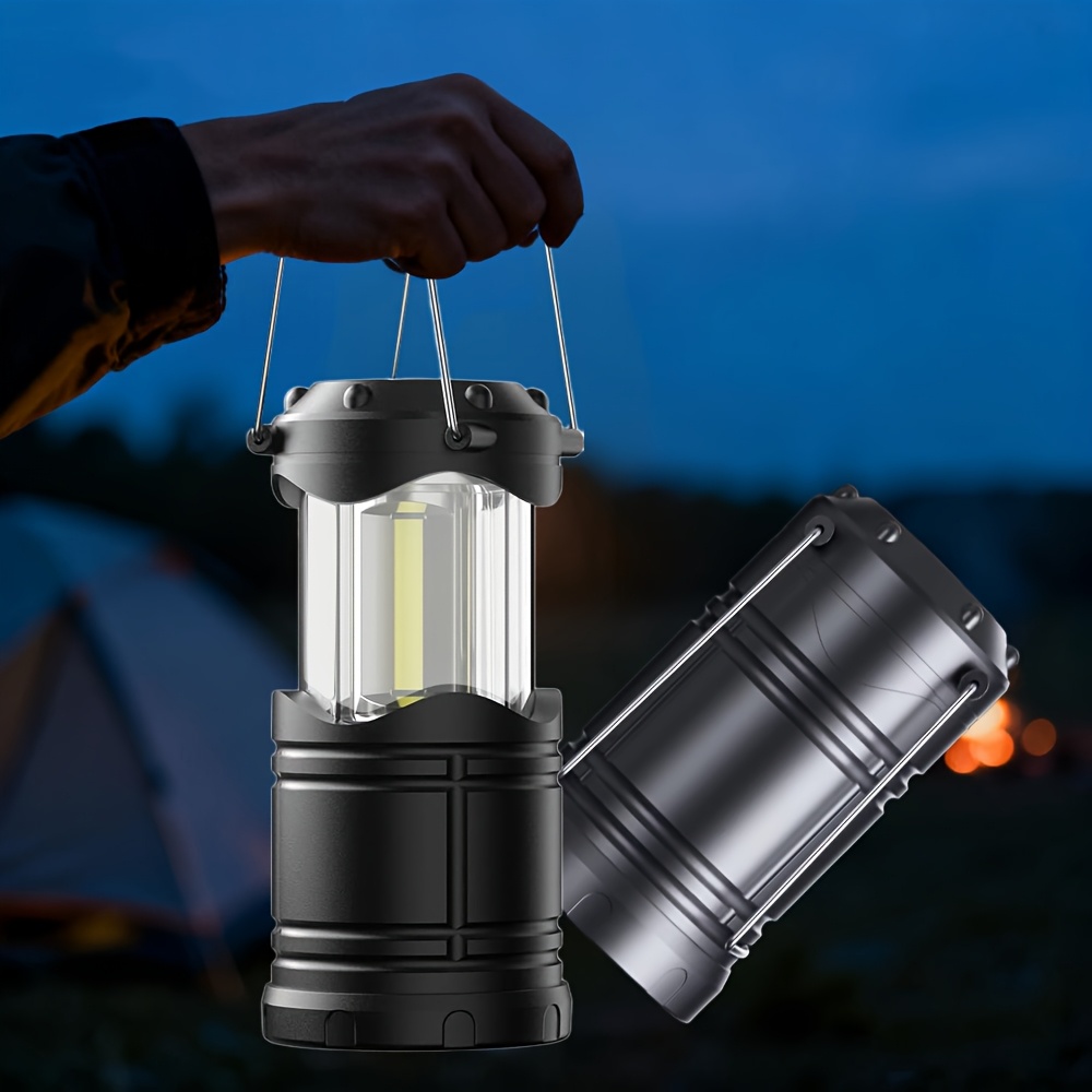 Portable Camping Lantern 2pcs- 3×AAA Battery Powered LED Tent Light for Outdoor Hiking Camping Emergency Home Use - Compact Fold