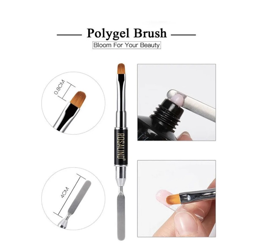 1 Piece Poly Gel Brush Double Side Nail Art Brushes For Manicure Poly Nail Gel Tip ...