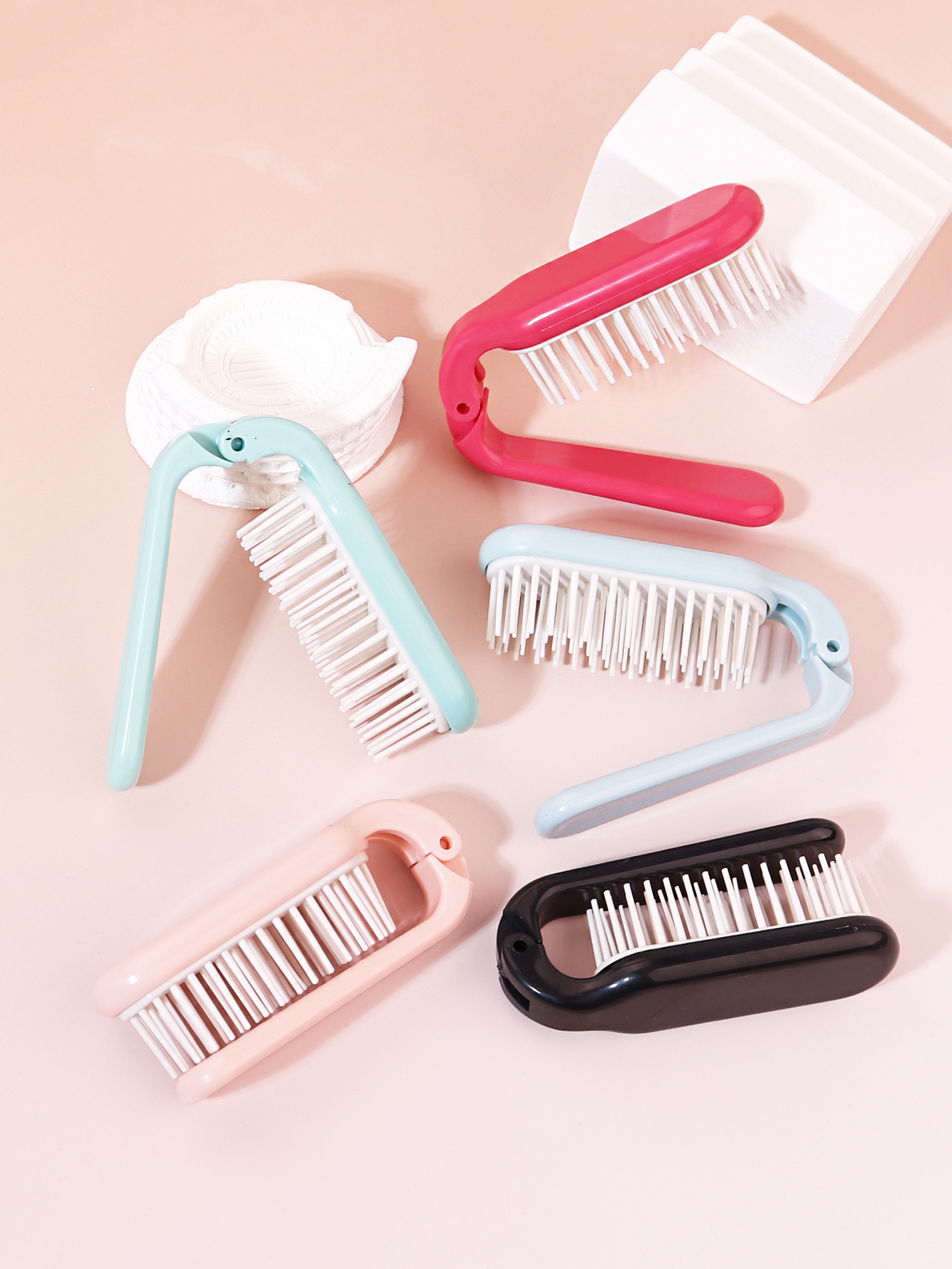 1pc foldable portable hair comb head massage salon hairstyle, fashionable hair comb accessories Special for real hair
