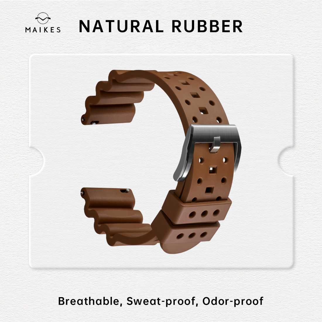 Maikes Luxury Natural Rubber Watch Strap Quick Release 20mm 22mm 24mm Accessories Smart Watch Bands Bracelet