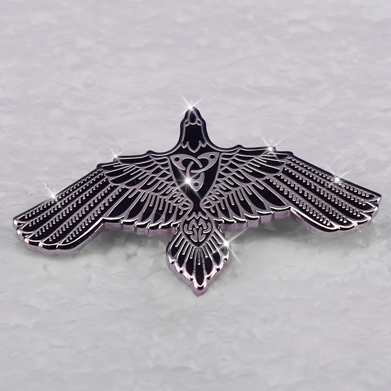 1pc Elegant Rune Celtic Knot Flying Bird Brooch Pin Vintage-Inspired Zinc Alloy Accessory for Clothing BagsCeltic Knot Design