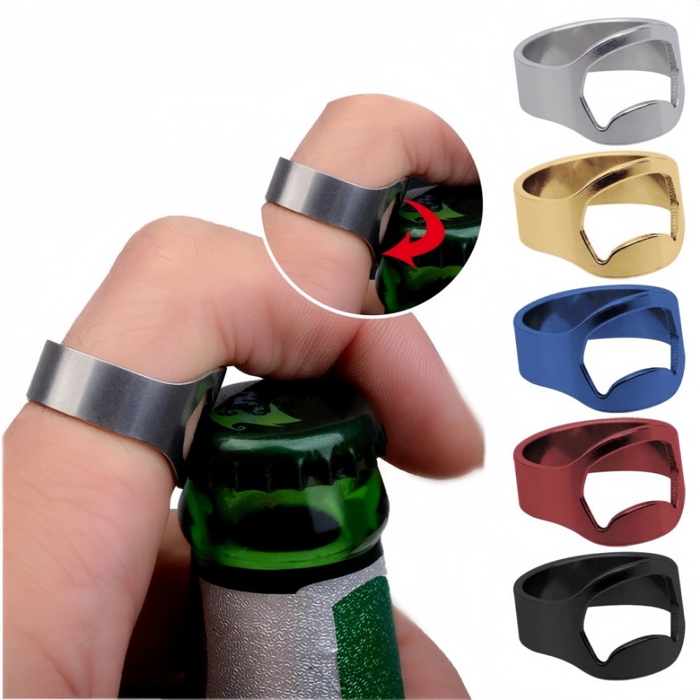 Versatile Cool Ring Bottle Opener Stainless Steel Ring Easy To Pull Opener Suitable for Bar Soda Drinks Bars Tools Utensils