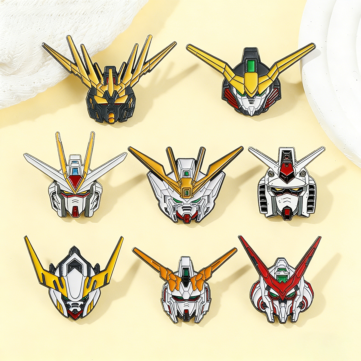 8Pcs/Set Cartoon Anime Robot Series Enamel Brooch Cute Funny Metal Badge Lapel Pin Cosplay Jewelry Accessories Fan
