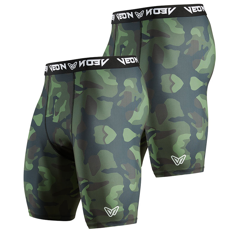 Veidoorn 2PCS Men's Compression Training Shorts Quick-Dry Breathable High-Performance Workout Gym Running Shorts Spandex
