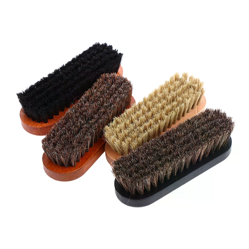 1PC Horse Hair Wooden Handle Cleaning Brush Dashboard Polishing Brush Leather Shoe Care Cleaner Brush