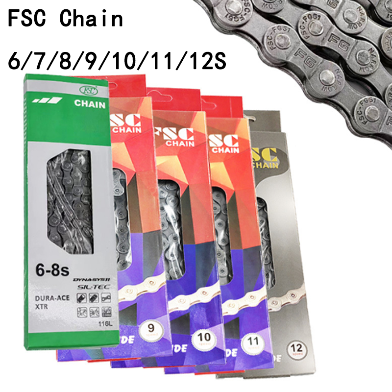 6 7 8 9 10 11 12 Speed Bicycle Chain 116 Links Mountain Road Bike Chain Ultralight Silver Cycling Chains Mtb Accessories