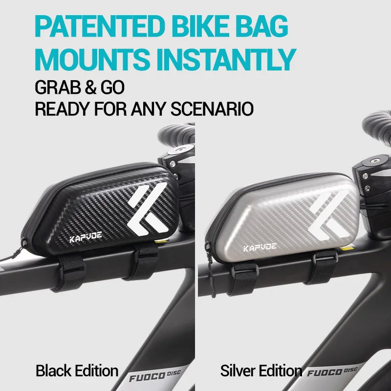 Kapvoe Bicycle Bag Waterproof Shock-resistant Portable Front-beam Bike Tube Bag For Bicycle Mounted Storage Bag