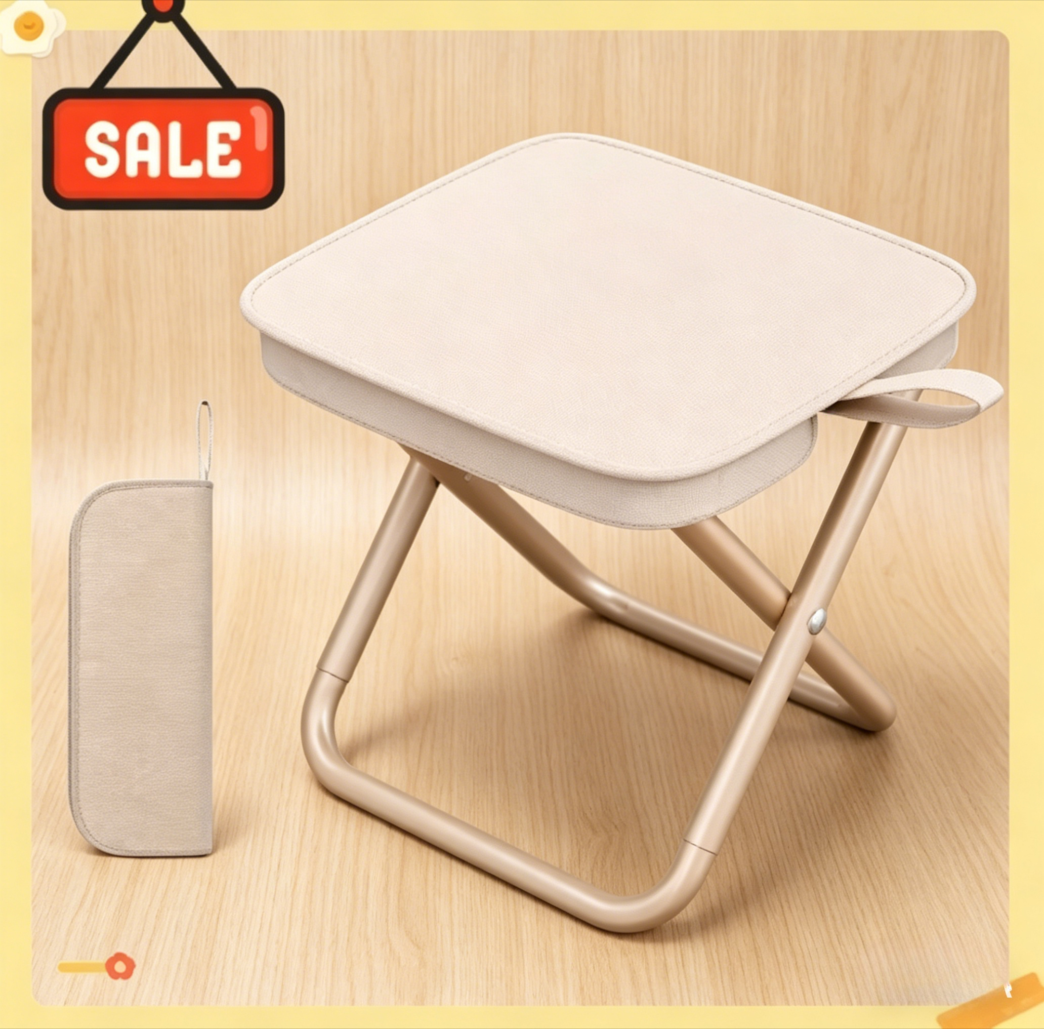 Portable Outdoor Folding Chair Small Mazar Pocket Stool Fishing Chair Camping Travel Leisure Handbag Chair Camping Equipment