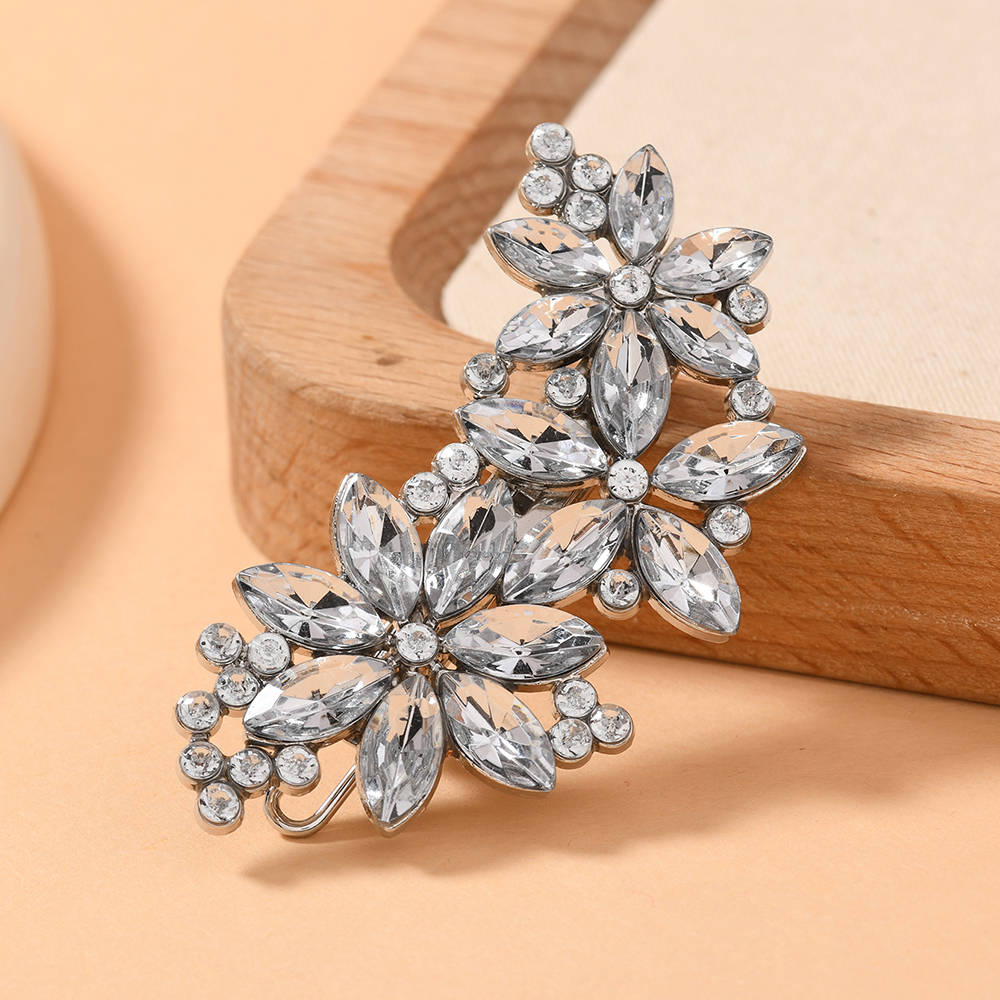 1pc diamond-encrusted elegant hairpin Party New Water diamond Flower simple hairpin