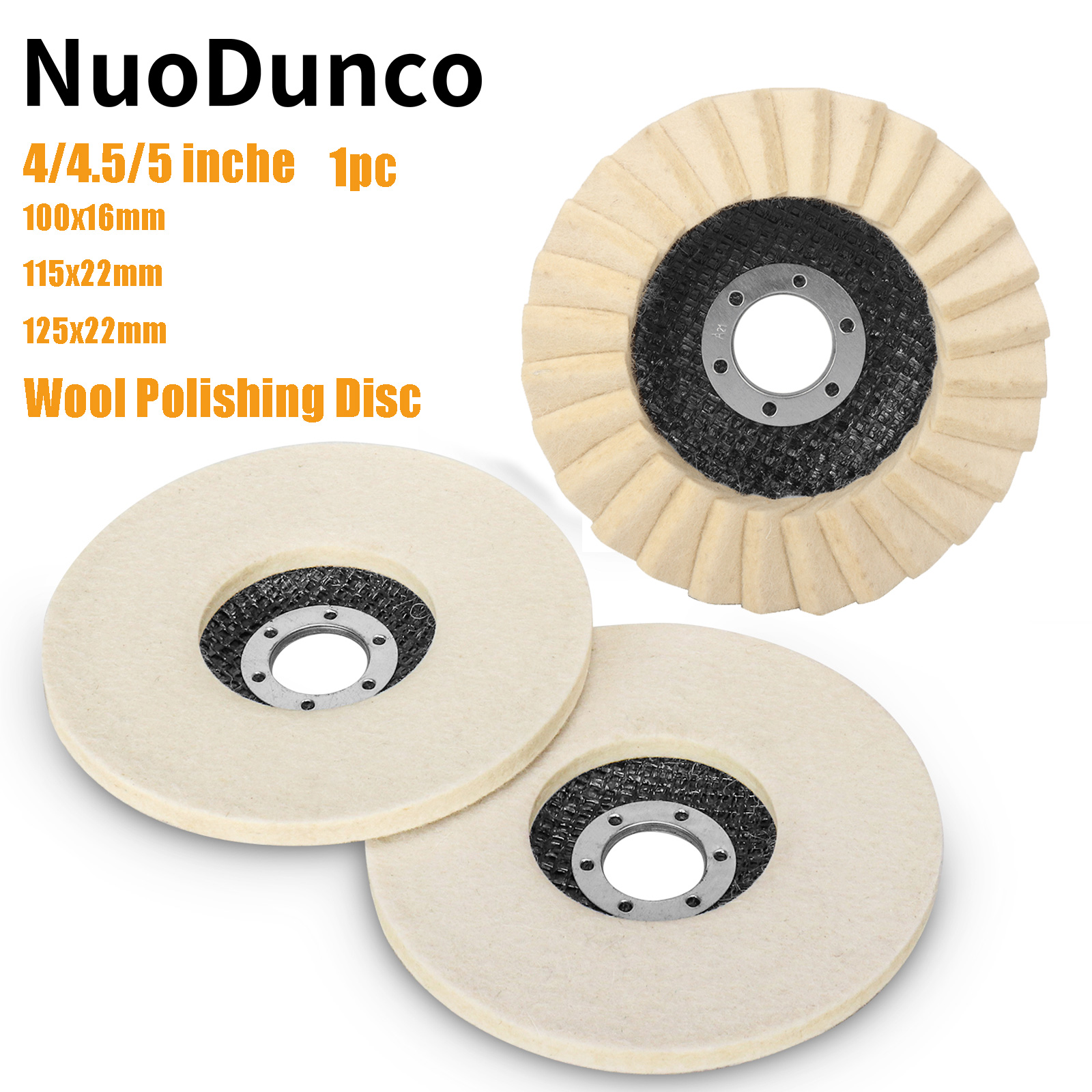 115/125mm Wool Felt Polishing Pad Sturdy Angle Grinder Louver Polishing Disc for Metal Ceramic Polishing Wheel Grinding Tool