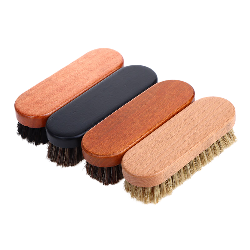 1PC Leather Shoe Care and Dashboard Polishing Brush Made from Horse Hair Wood