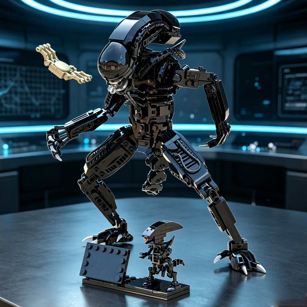 New MOC Aliens Drooling Monster Building Blocks Xenomorph Action Figure Toys Parasitoid DIY Bricks For for