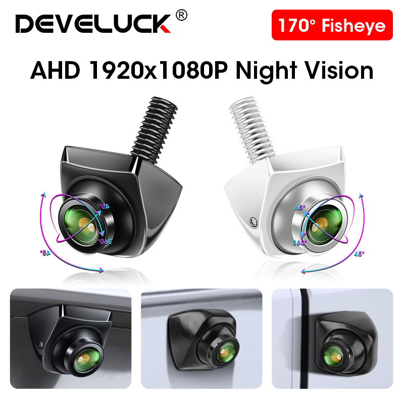 AHD 1920x1080P CVBS 12V IP68 Waterproof 170° Degree Fisheye Night Vision Golden Lens Full HD Vehicle Backup Car RearView Camera