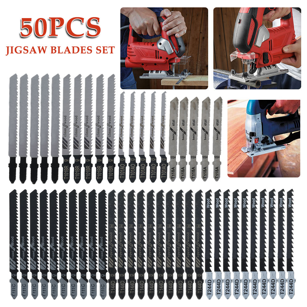 77/14PCS U-Shank Jig Saw Blades Set 6TPI-32TPI HCS Woodworking Curve Saw Blade for Fast Cutting Wood Metal Plastic