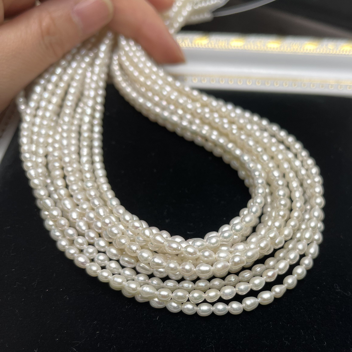 AAA 3-4mm Rice-shaped Exquisite 100% Natural Freshwater Pearls Loose Beads for Jewelry Making DIY Necklaces Bracelets Accessory