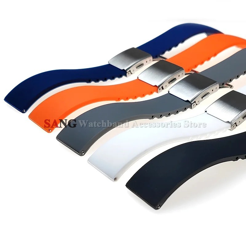 18/20/22/24mm Universal Quick Release Straps Soft Plain Silicone Watch Band for Swatch for Men Women Sport Bracelet