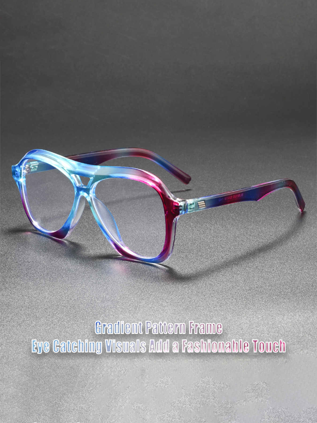 Fashion Trendy Dual Beam Large Frame Flat Mirror European Style Color Gradient Transparent Design, Stylish and Unique Wall Decor