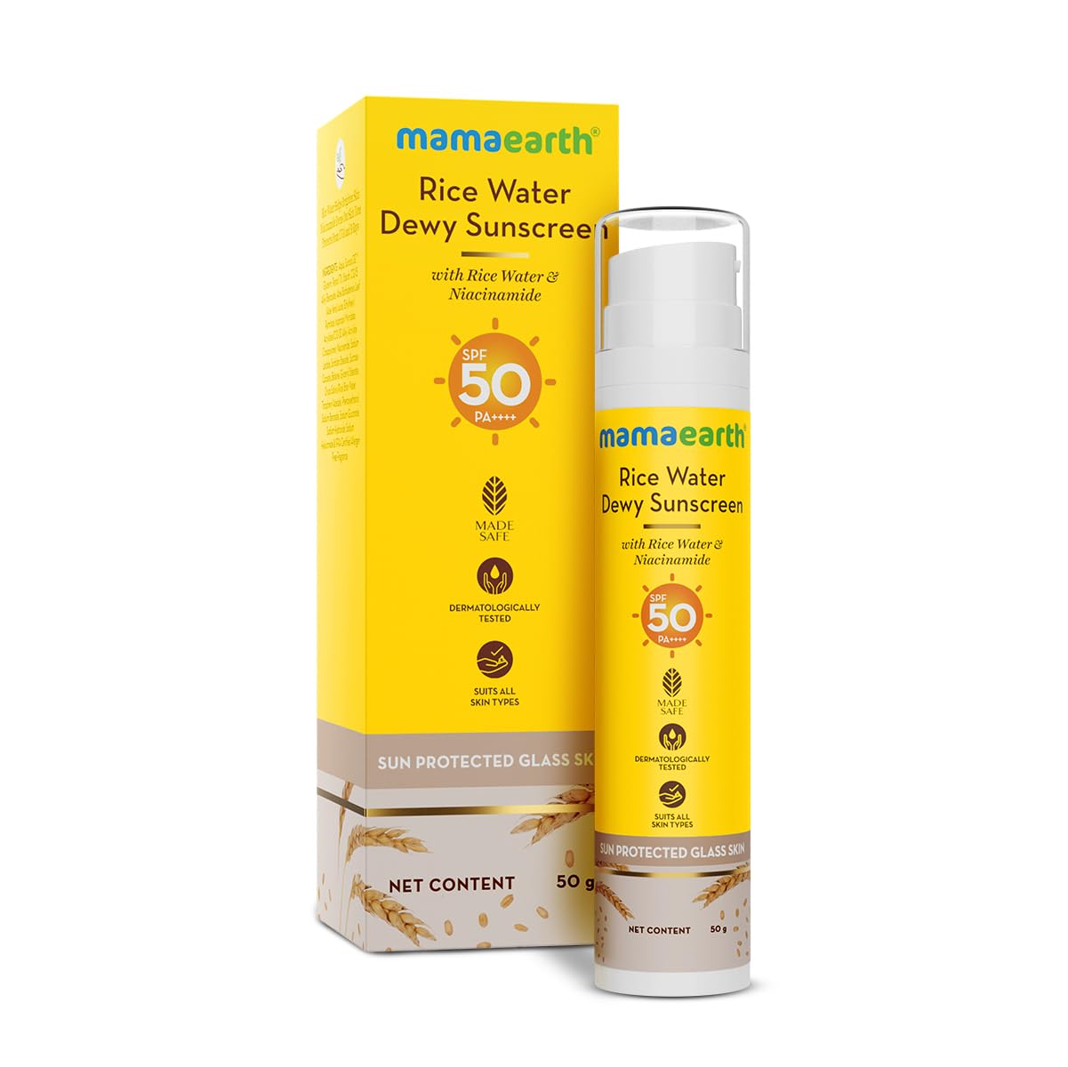 Mamaearth Rice Water Dewy Sunscreen - 50gm