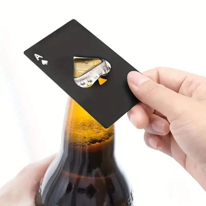 Spades A Credit Card Bottle Opener Creative Poker-shaped Stainless Steel Household Tools Bottle Opener