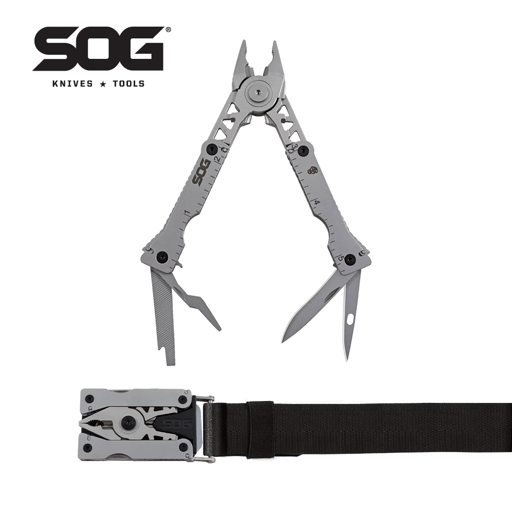 SOG 11 Tools Sync L Multi-tool Belt Buckle Mini Folding Pliers Pocket EDC Tools Kit with Knife Outdoor Survival Gadgets For Men