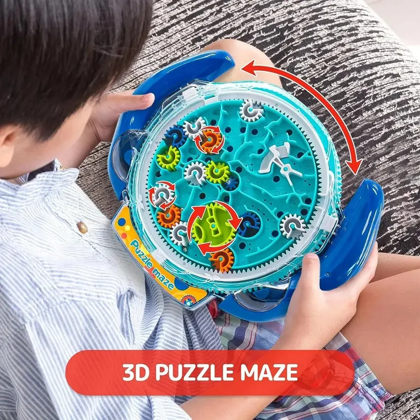 Creative 3D Puzzle Funny Gear Labyrinth Disk Gear Balance Ball Maze Wheel Dish Puzzle Educational Toys For Kids