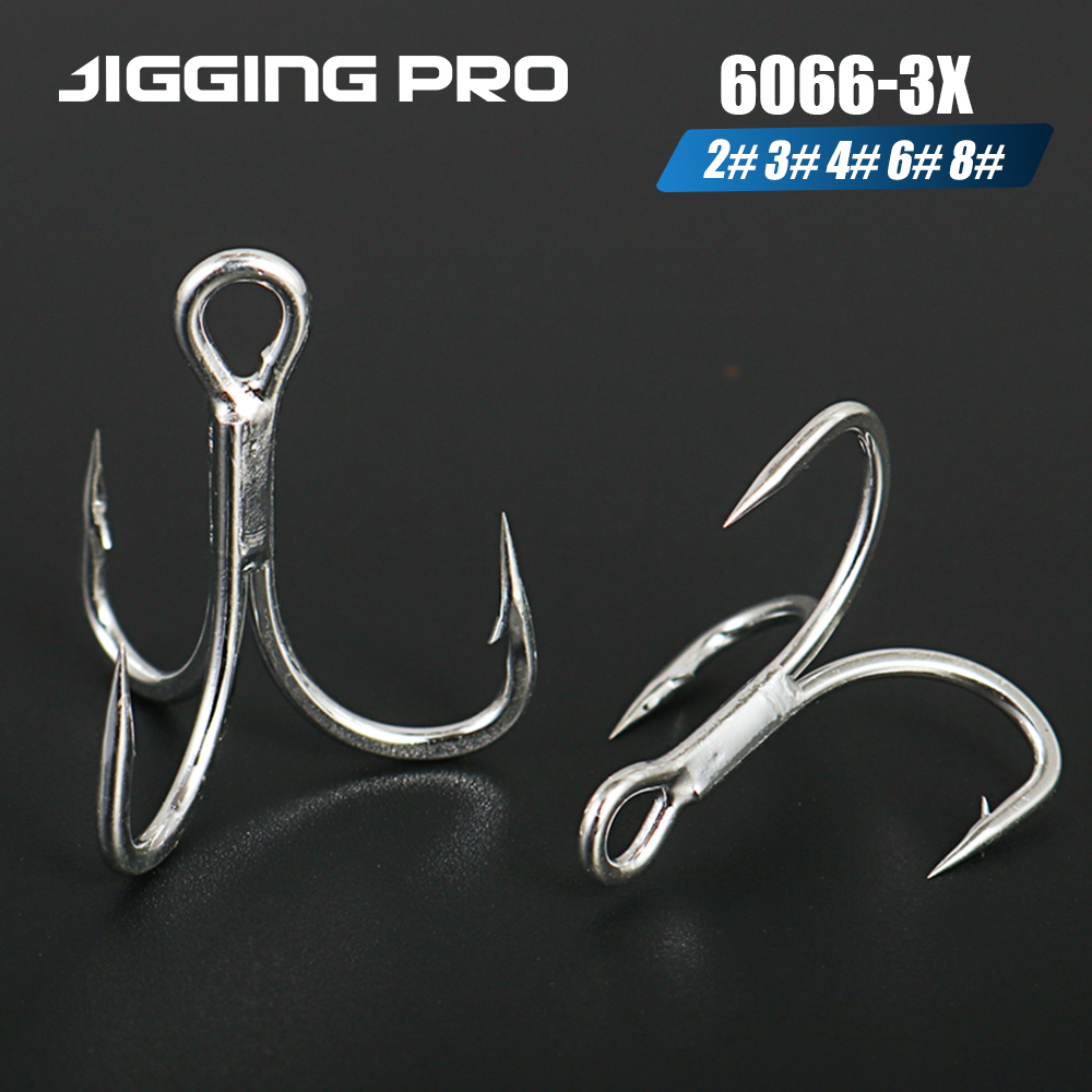 JIGGING PRO 6/8Pcs Fishing Treble Hooks 3X Triple Hook High Carbon Super Ultra Anti Rust Coated Saltwater Fishing Assist Hooks