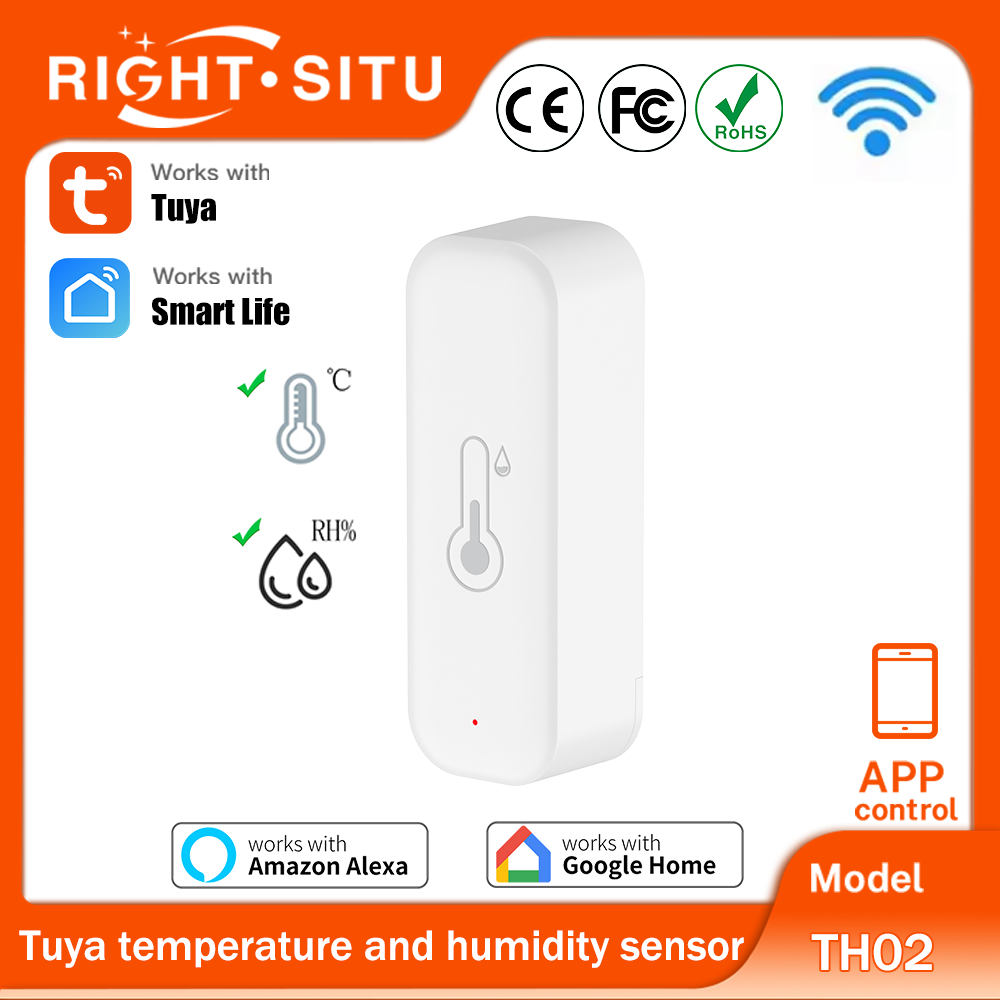Tuya Zigbee WiFi Temperature and Humidity Sensor APP Remote Control SmartLife Work with Yandex Alexa