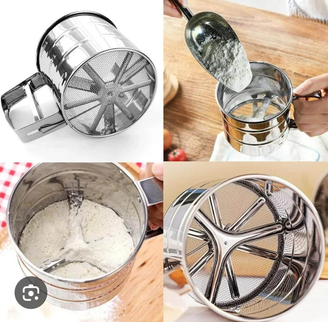 Baking Flour Sifter | Stainless Steel Handheld Sieve | Reusable Kitchen Baking Tool for Powder, Cup Shakers