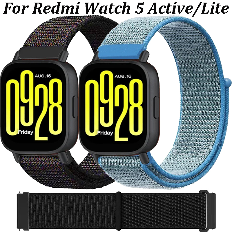 20mm 22mm Nylon Loop Strap For Redmi Watch 5 Active Breathable Comfortable Adjustable Bracelet Redmi Wach 5 Lite Sport Wristband