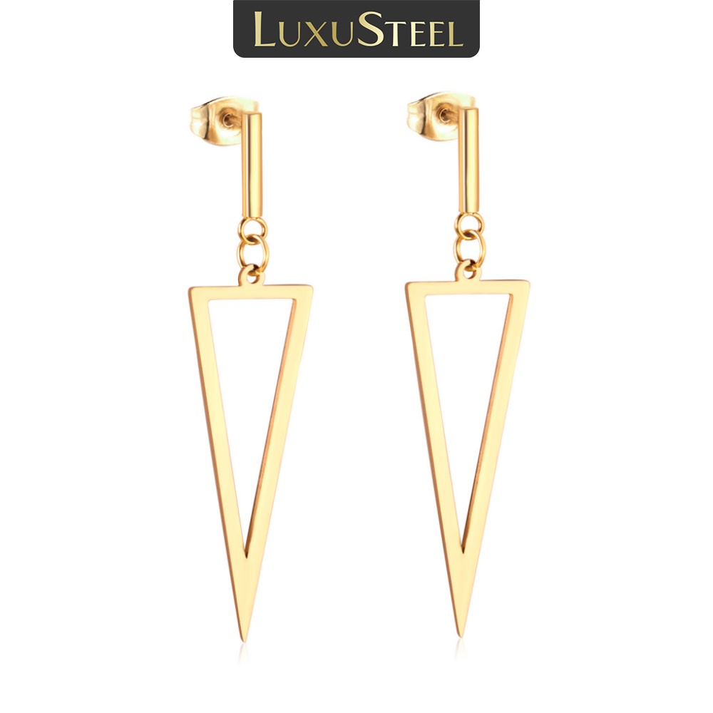 LUXUSTEEL Pendientes Mujer Small Earrings Stainless Steel Gold Color Triangle Geometry Drop Earring Fashion Jewelry Trendy