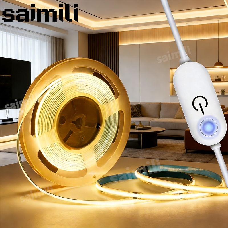 LED Light Strip USB Touch Sensor 5V COB Diode Tape Dimmer Backlight DIY High Density Linear Lightings Lamp Ribbon For Home Decor