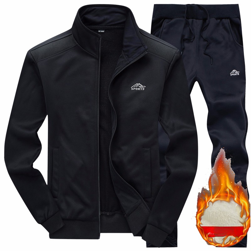 2025 Gym Spring Jacket + Pants Casual Tracksuit Men Sportswear Tracksuits Men Polyester Sweatshirt Sporting Fleece ropa hombre
