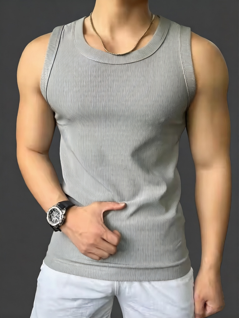 All-day Training Ribbed Muscle Shirt - Versatile Men's Sleeveless Top For Weightlifting Cardio And Casual Comfort Wear In Gym