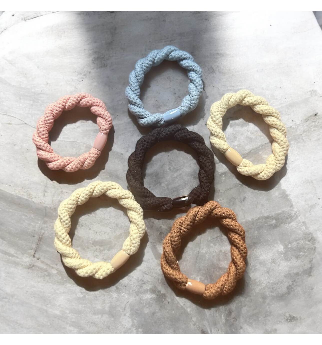 Set of 6 pcs Strong Double layer and Twisted Hair-tie Hair Accessories By Black Onyx Accessories