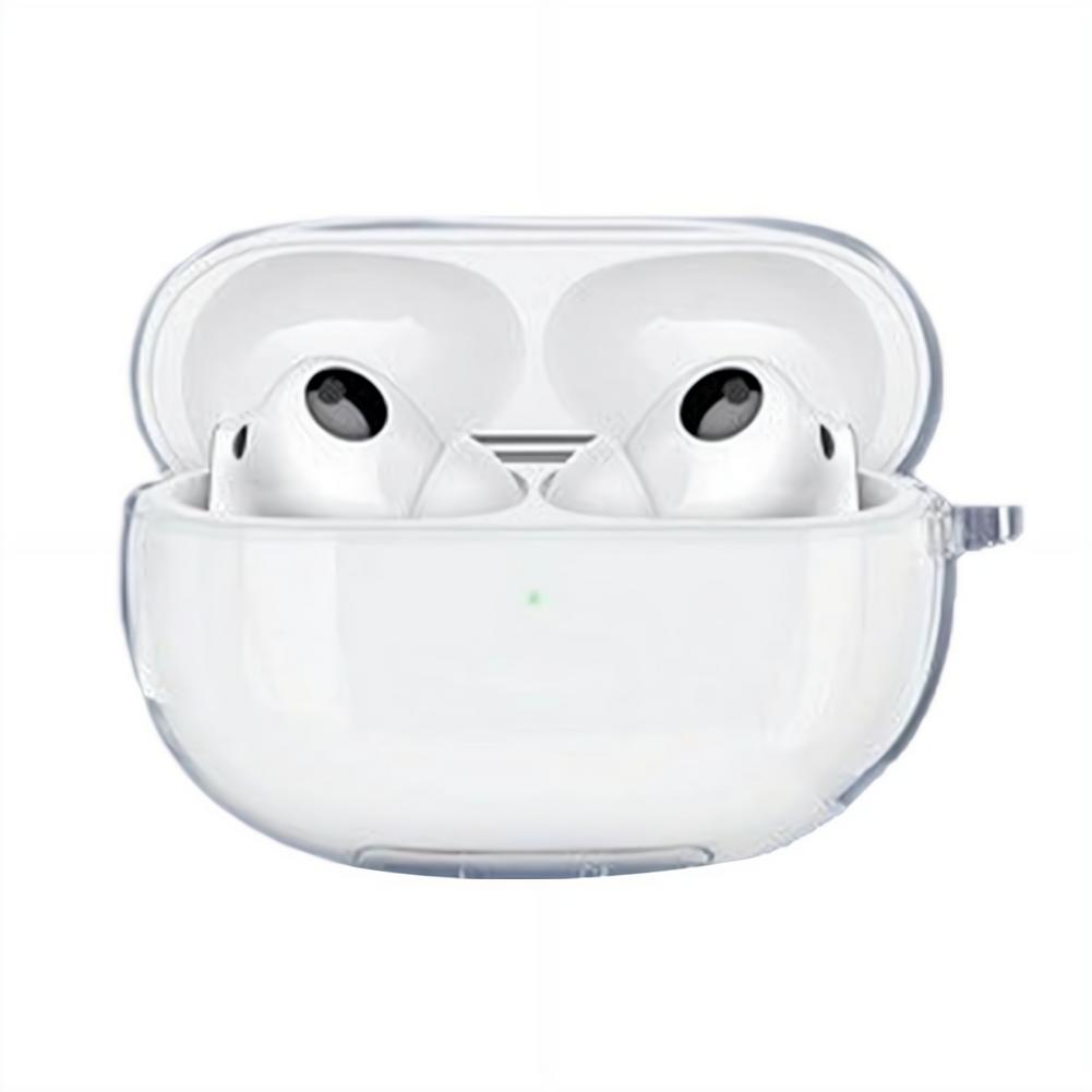 Clear Crystal Soft Case for FreeBuds Pro 5, Shockproof Protective Cover with Lanyard, Transparent Split Earphone Case