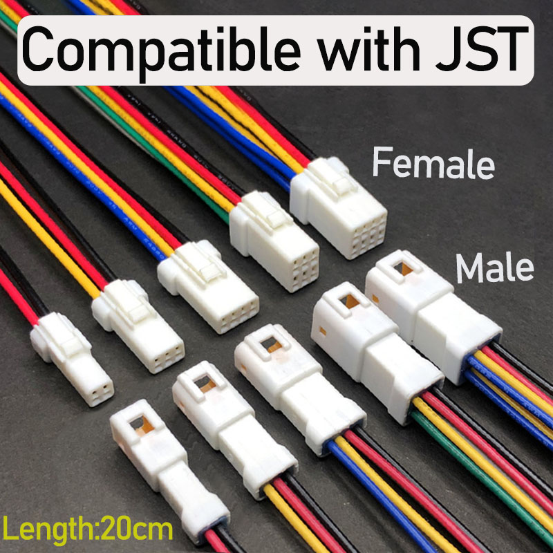 Waterproof 6P Car Connector Male Female Pair 20cm Wiring Harness Terminal Compatible With JST Jwpf Series 2/3/4/6/8pin Optional