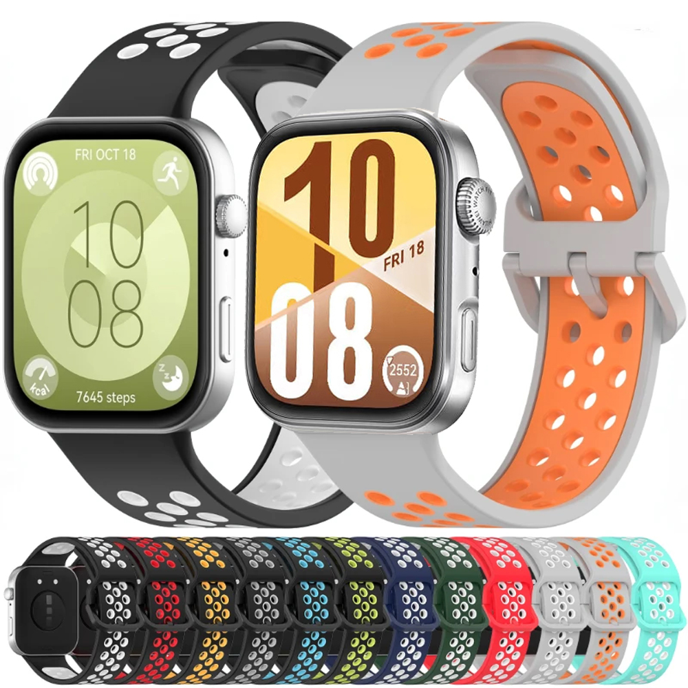 Two-color Silicone for Huawei Watch Fit 4/4 Pro Soft Comfortable Sports Bracelet Wristband Correa Huawei Watch Fit 3 Accessory