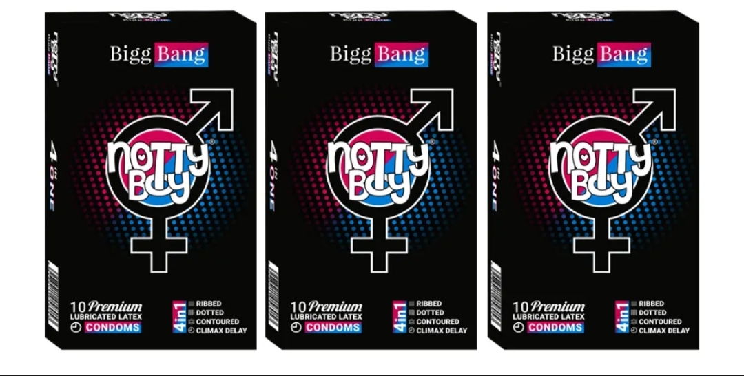 Nottyboy biggbang 4-IN-1 Extra Time, Ribbed,Dotted,Contoured, condoms(pack of 30)