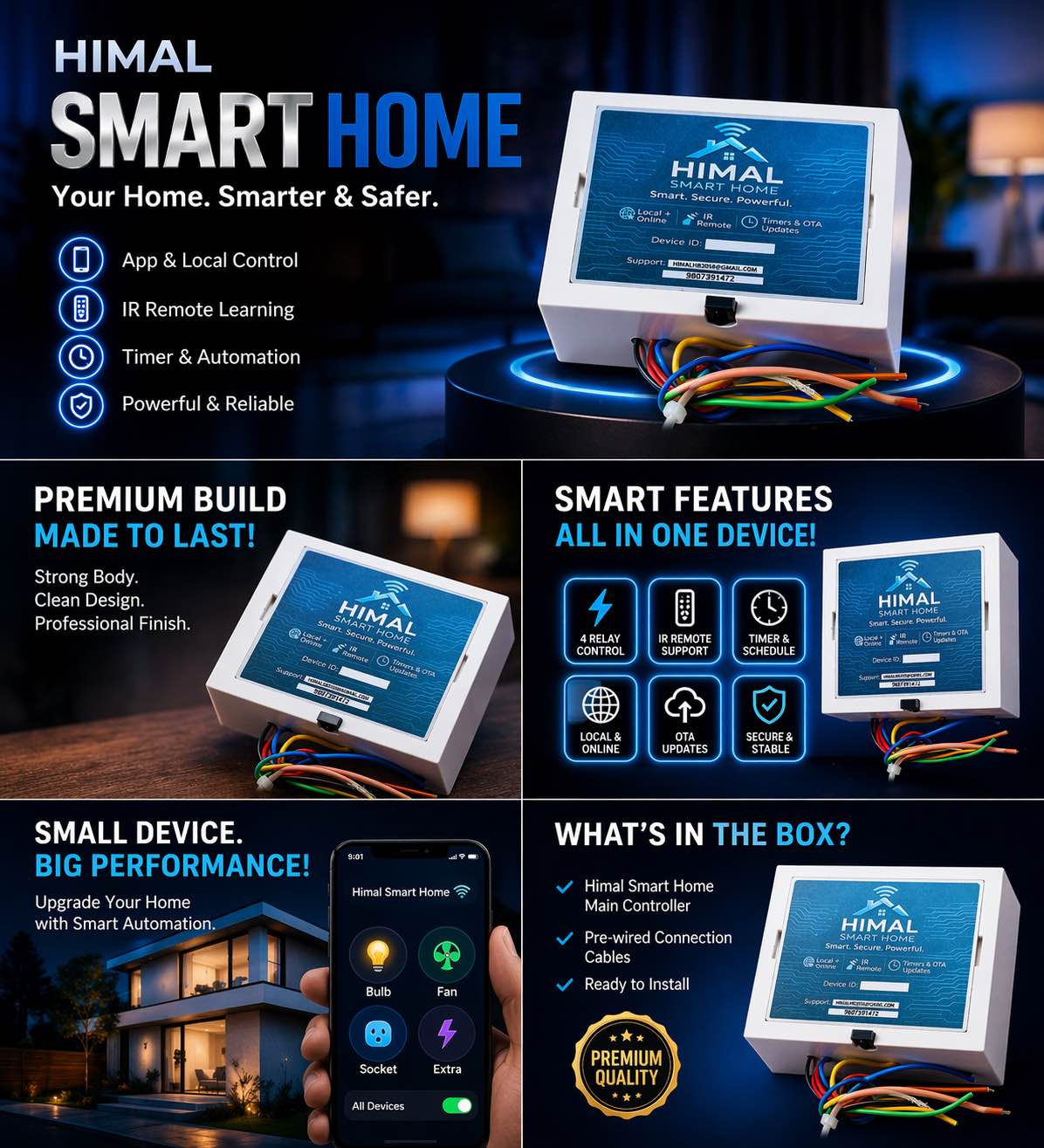 Himal Smart Home 4 Channel WiFi Smart Switch