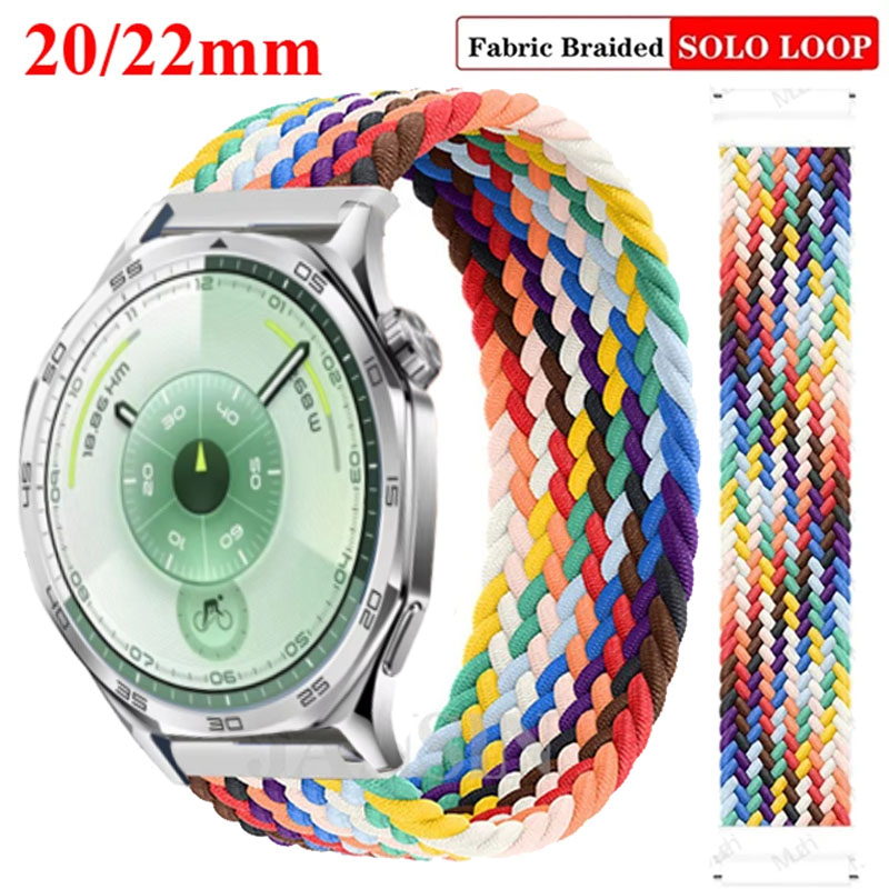 20mm 22mm Braided Nylon Strap For Huawei Watch GT6 GT6Pro GT5 GT5Pro 46mm Watchband For Huawei Watch GT4 GT3 GT2 46mm GT2/3 42mm