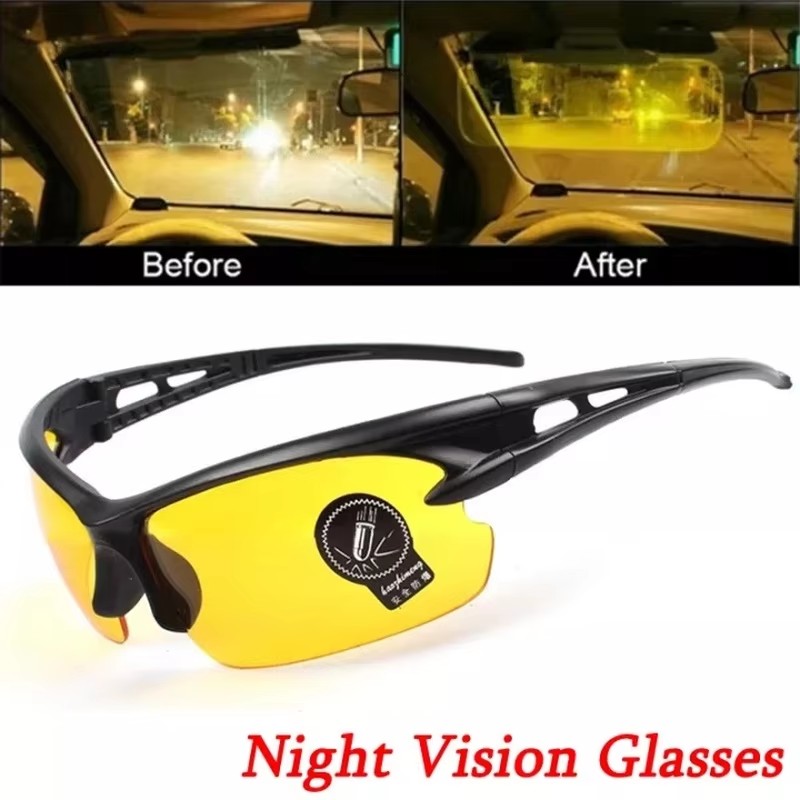1/2/4pcs Night Vision Drivers Goggles Men Anti-Glare Sunglasses Car Motorcycle Driver'S Eyewear Outdoor Cycling Shades Eyewear