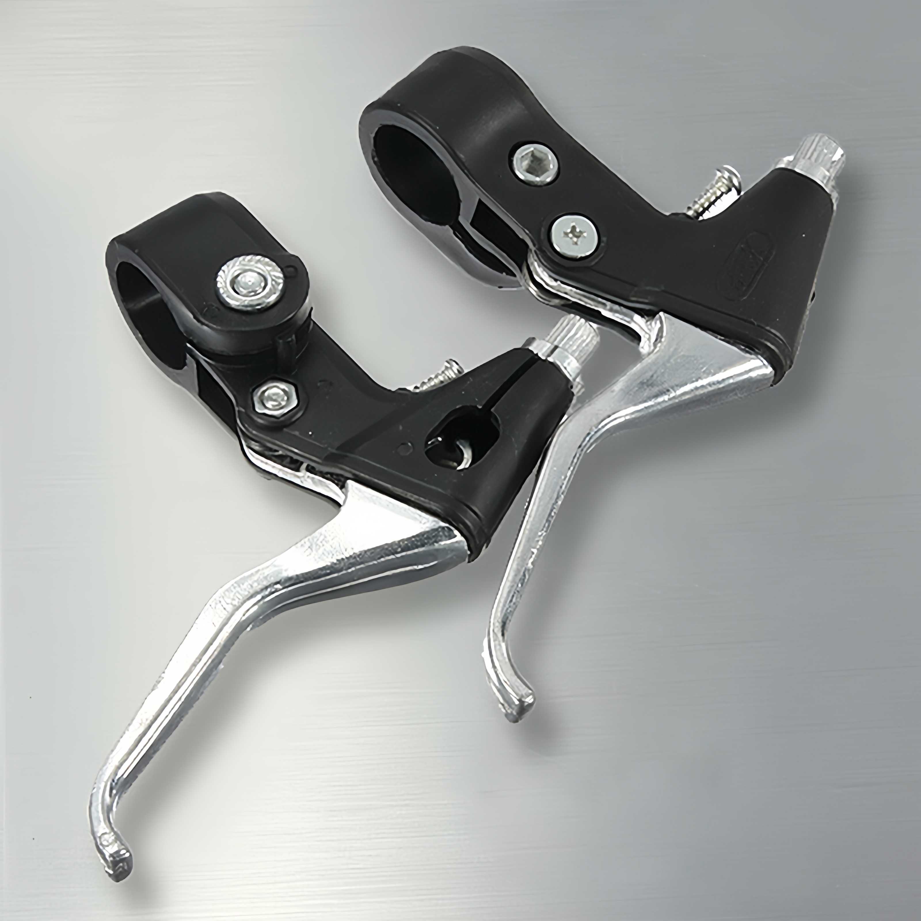 1pair Bicycle Brake Lever 3 Finger Design Semi Aluminum Construction for Mountain Foldable and Kids Bike Fits 22.2mm Handlebar