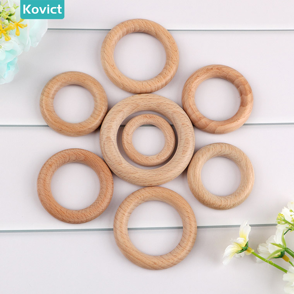 Kovict 3pc/Lot 40/50/55/60/65mm Natural Beech Wooden Ring DIY Crafts For Jewelry Making Home Decoration Handmade Accessories