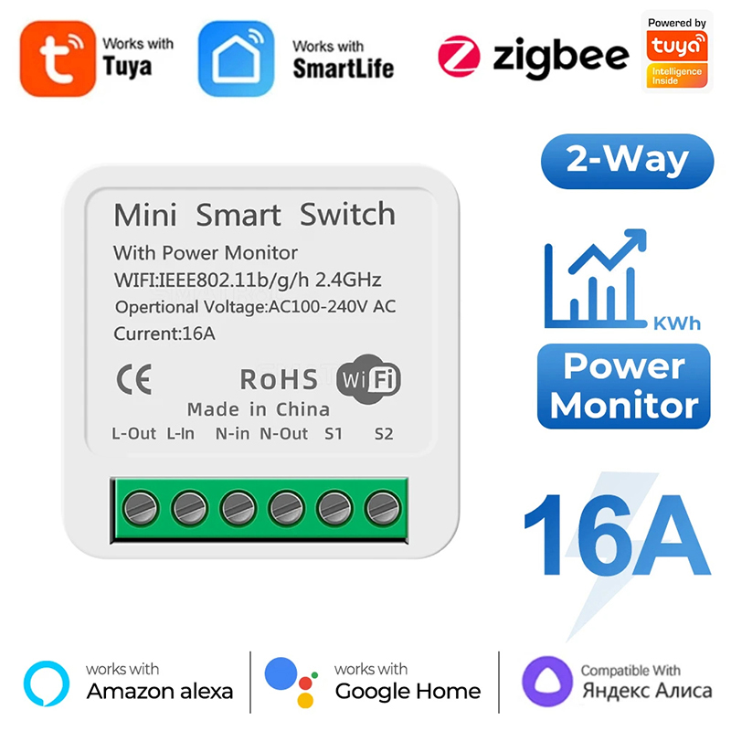 Smart Home House Wifi Wireless Remote Switch Breaker Domotic LED Light Controller Module Alexa Home Smartlife Tuya APP