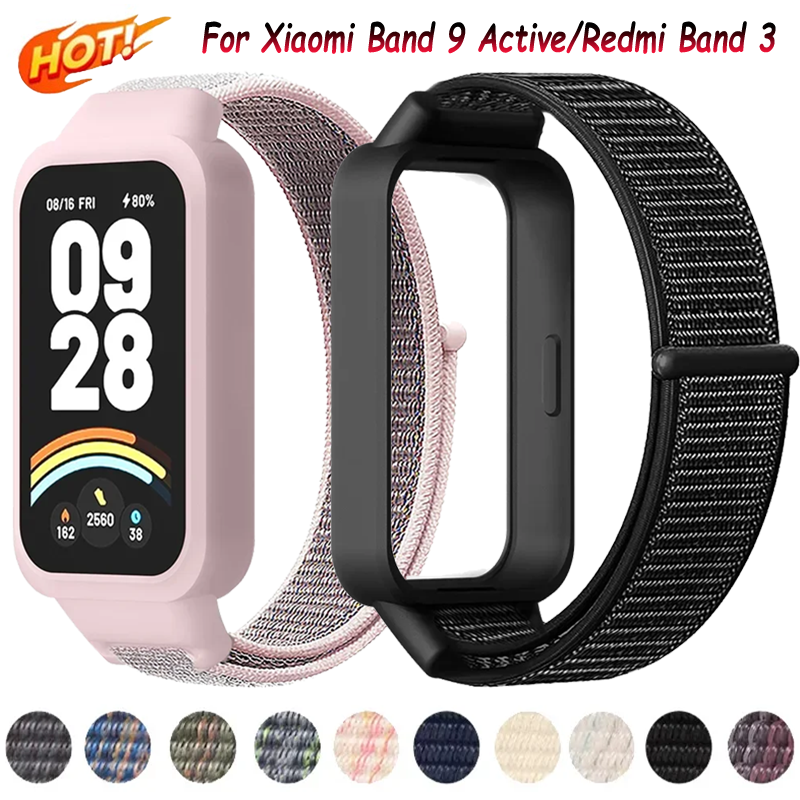 Nylon Loop Strap For Xiaomi Band 9 Active Comfortable Replacement Breathable Durable Bracelet Wristband Redmi Band 3 Accessories