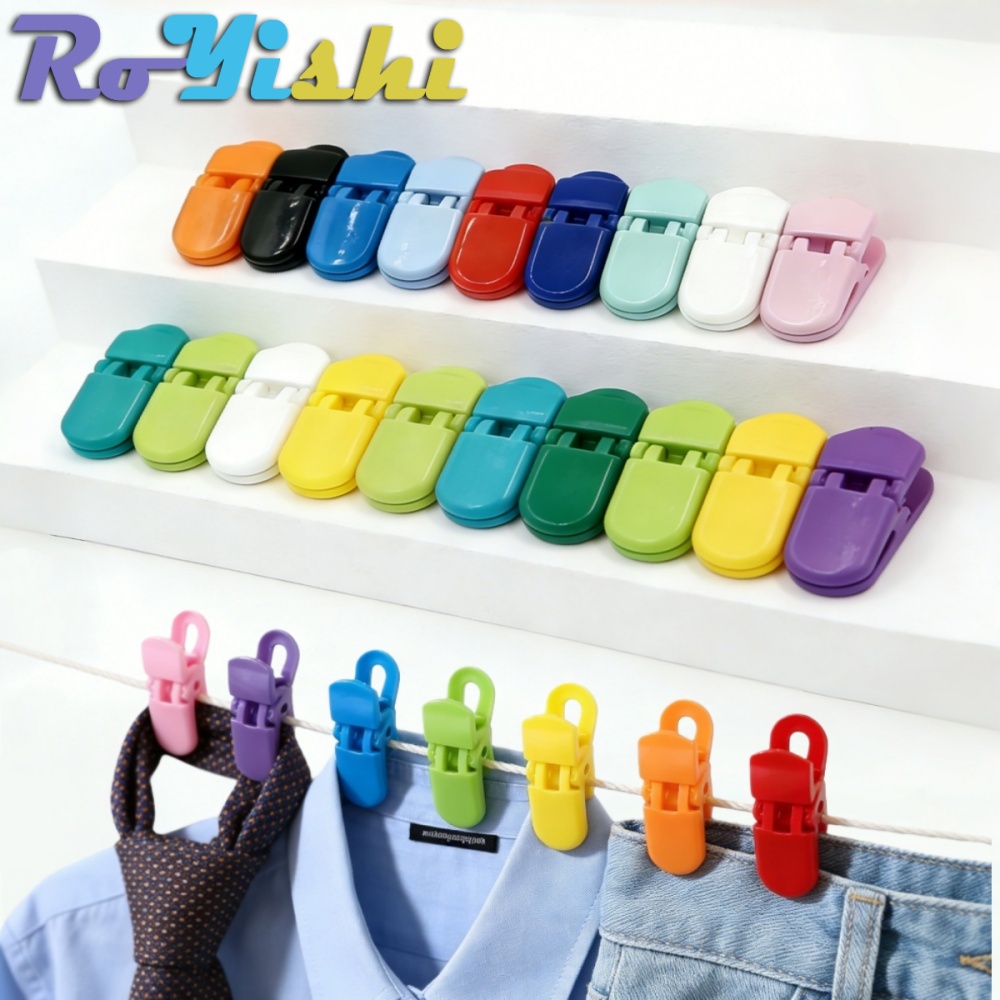 10Pcs Colorful Clips Plastic Fixed Clamps, Multipurpose for Securing Papers Bags Food, Durable & Reusable