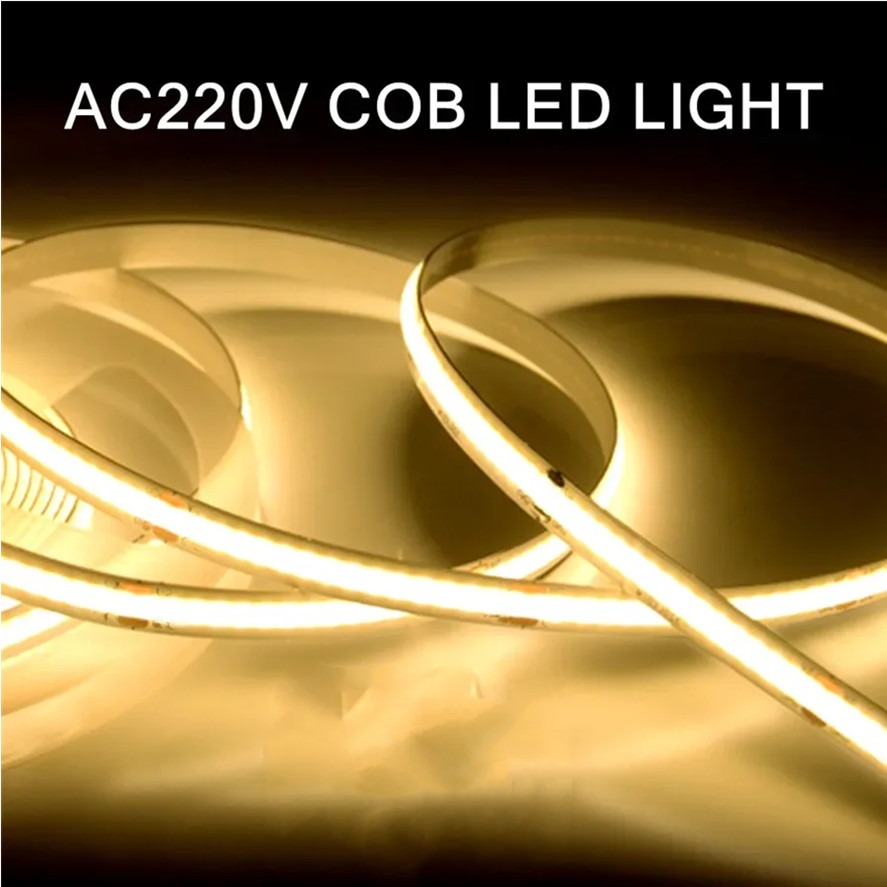 5m 10m 20m 30m 220V Flex Tape Lamp with IC Chip High Bright 240 LEDs COB LED Strip Light Linear Lighting RA90 Warm Natural White
